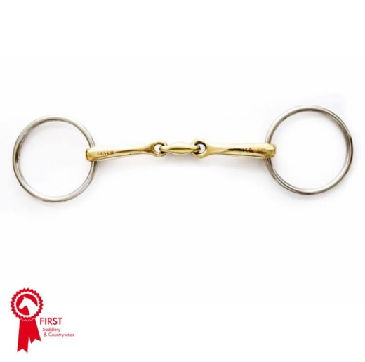 DEVER LOOSE RING SNAFFLE WITH COPPER MOUTH AND LOZENGE