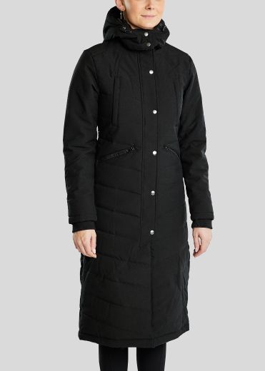 MONTAR DICTE LADIES EXTRA LONG COAT IN BLACK