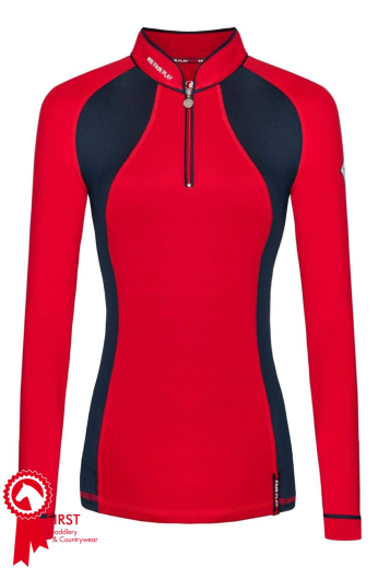 FAIR PLAY KIDS JOVITA LONG SLEEVED TOP IN RED AND NAVY