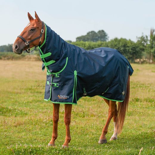 GALLOP TROJAN LIGHTWEIGHT COMBO TURNOUT NAVY WITH GREEN BINDING