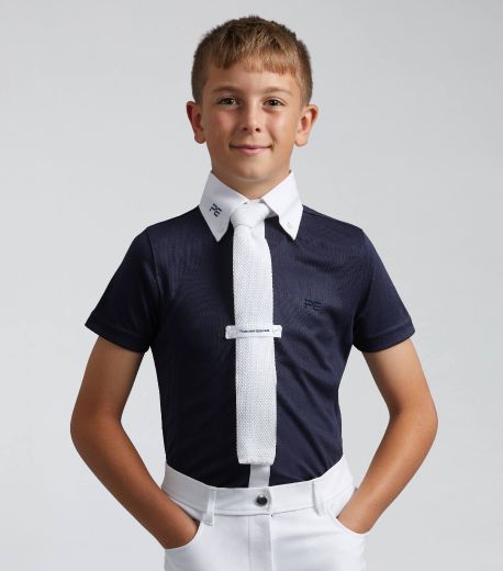 PREMIER EQUINE BOYS SHORT SLEEVED SHOW SHIRT NAVY
