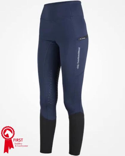 UHIP WINTER RIDING TIGHTS NAVY WITH KNEE GRIP