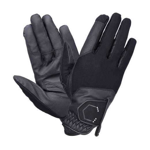 COLDSTREAM BLAKELAW DIAMANTE RIDING GLOVES BLACK/SILVER