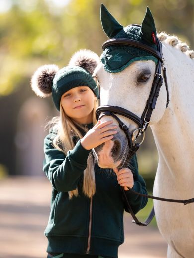 LE MIEUX MINI DOUBLE POMPOM BEANIE IN SPRUCE