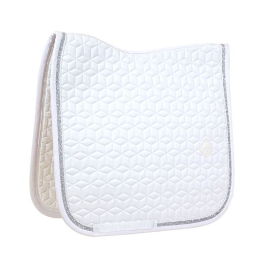 KENTUCKY SADDLE PAD GLITTER ROPE DRESSAGE PAD WHITE/WHITE