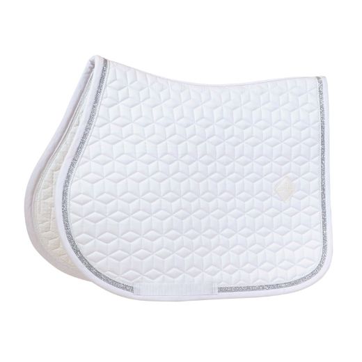 KENTUCKY SADDLE PAD GLITTER ROPE JUMP WHITE/SILVER