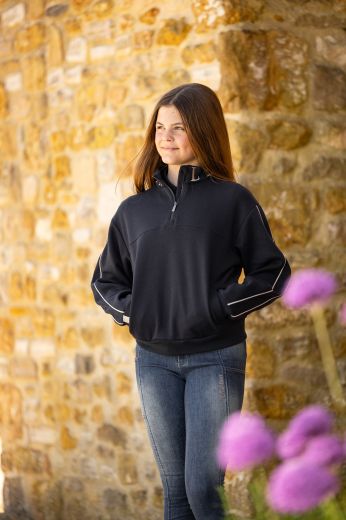 LE MIEUX YOUNG RIDER KATE QUARTER ZIP SWEATER IN NAVY