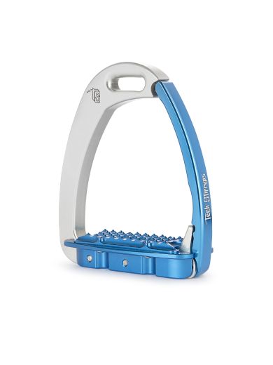 TECH VENICE YOUNG EVO SAFETY STIRRUPS IN SILVER/BLUE