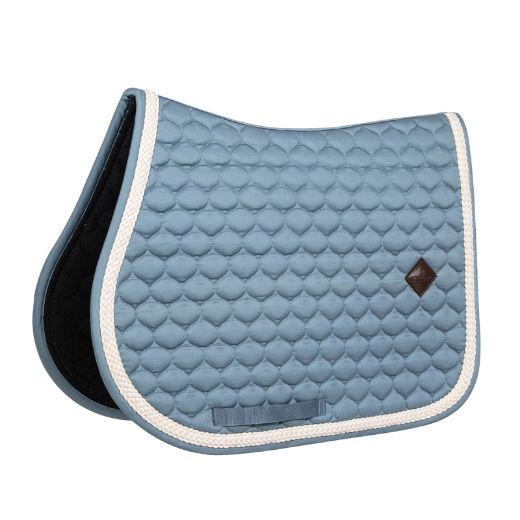 KENTUCKY SADDLE PAD WITH PLAITED CORD FULL SIZE LIGHT BLUE