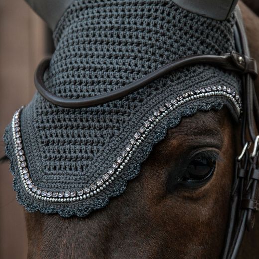 KENTUCKY FLY VEIL WELLINGTON STONE & PEARL SOUNDLESS EARS GREY