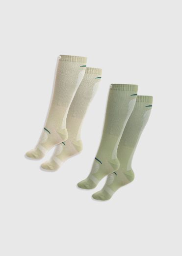 AZTEC DIAMOND DEFINE SOCKS TWIN PACK SAGE/TRUFFLE
