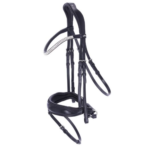 SCHOCKEMOHLE SP VALENCIA DRESSAGE BRIDLE BLACK PATENT SILVER