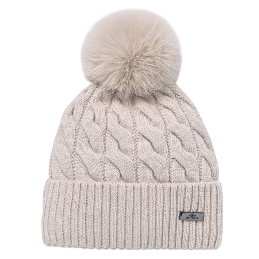 HV POLO CLAIRE BOBBLE KNIT HAT IVORY