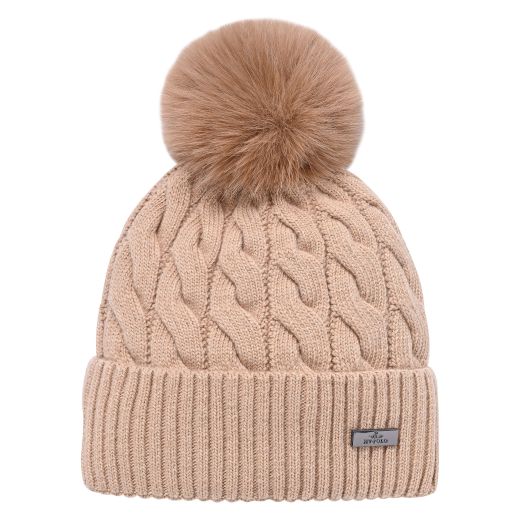 HV POLO CLAIRE BOBBLE KNIT HAT CHAMPAGNE
