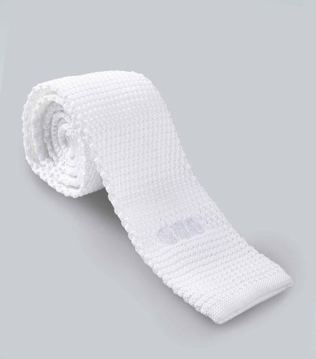 PREMIER EQUINE GENTS KNITTED TIE WHITE