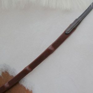 DYON HALF RUBBER REINS WITH INTEGTRATED STOPS BROWN