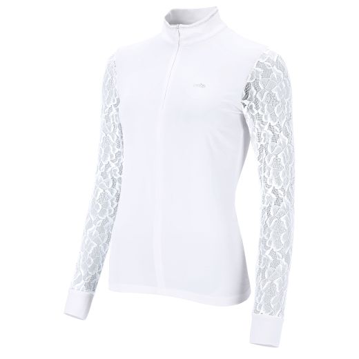 SCHOCKEMOHLE SS26 SPALICIA LADIES LONG SLEEVED LACE SHOW SHIRT WHITE