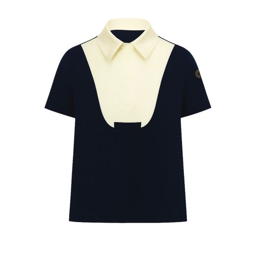 EQUETECH ELITE SHORT SLEEVED JUNIOR SHOW SHIRT NAVY CREAM