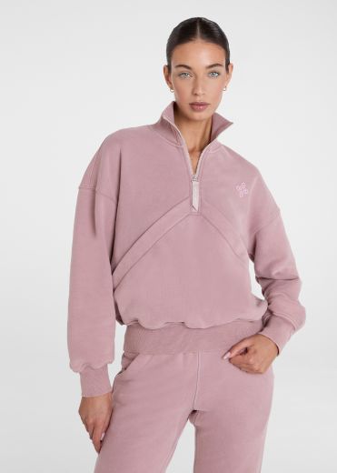AZTEC DIAMOND PREMIUM PINK HALF ZIP SWEATER