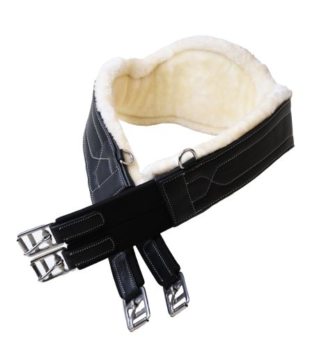 RHINEGOLD FLEECE LINED ANATOMICAL SYNTHETIC GIRTH IN BLACK