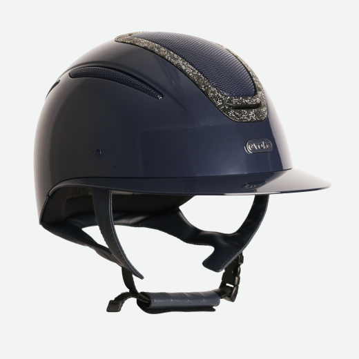 EVOKE ELARA WIDE PEAK NAVY METALLIC STEEL CRYSTAL FRAME
