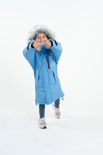EQUIDRY CHILDS ALL ROUNDER EVOLUTION WITH FUR SKY BLUE GREY