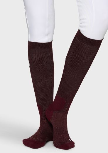 SAMSHIELD AW26 BALZANE GLITTER SOCKS BLACK CHERRY