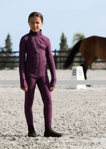 AZTEC DIAMOND YOUNG RIDER PLUM FULL SEAT LEGGINGS