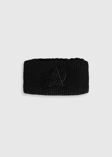 AZTEC DIAMOND EMBROIDERED HEADBAND BLACK